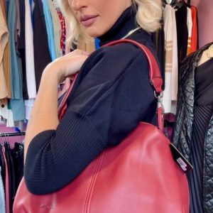 ΔΕΡΜΑΤΙΝΗ ΤΣΑΝΤΑ ΜΕ ΧΟΝΤΡΟ ΛΟΥΡΑΚΙ