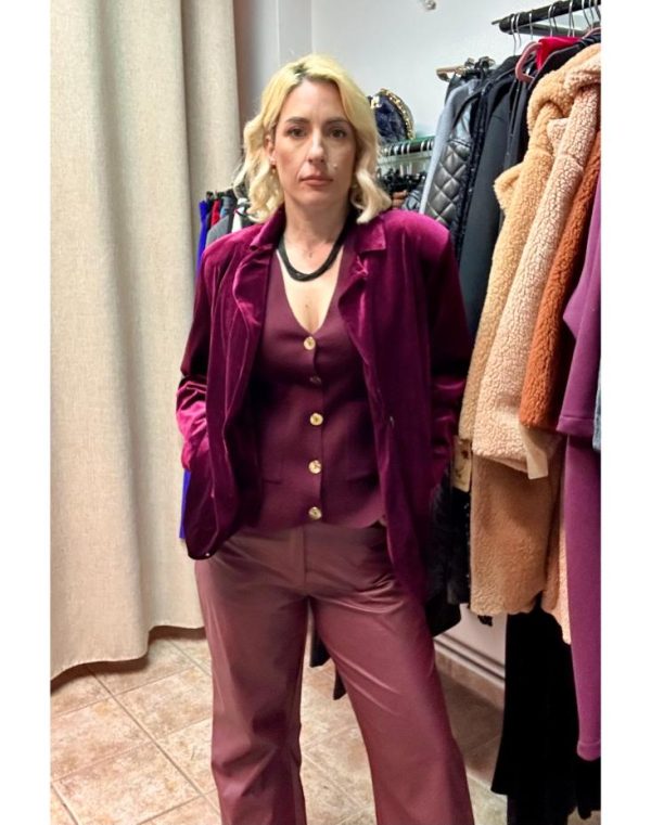 Burgundy Velvet Blazer