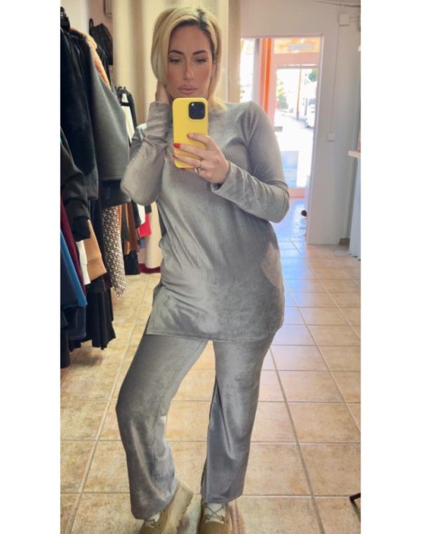 Ribbed Velvet Tracksuit Set