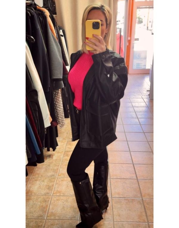 Chic Oversized Leather Jacket