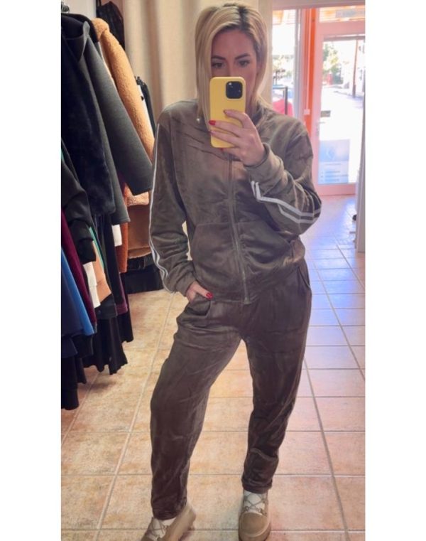 Velvet Stripes Tracksuit Set