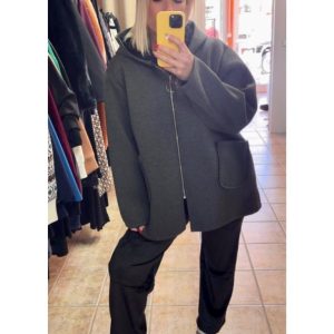 Oversized Viscose Blend Hooded Jacket