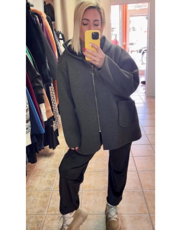 Oversized Viscose Blend Hooded Jacket